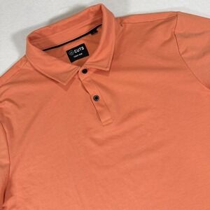 Cuts Clothing AO Polo Mens Large Performance Stretch Short Sleeve Shirt Clay Red